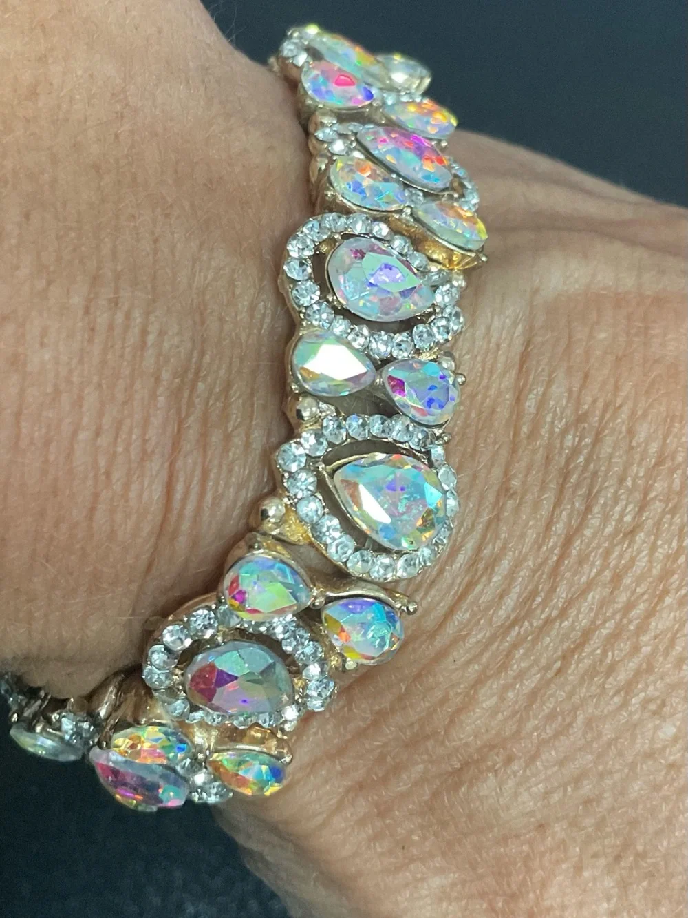Natasha Couture Gold Crystal Link Bracelet